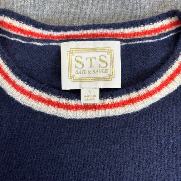 STS Sail to Sable Chevron Stripe long sleeve 100% wool sweater size S - Picture 5 of 9